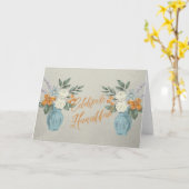 ハヌカを祝おう 空欄 カード (黄色い花)