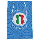 ハヌカイタリアンフの天使の国旗 ミディアムペーパーバッグ (正面)