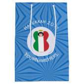 ハヌカイタリアンフの天使の国旗 ミディアムペーパーバッグ (裏面)