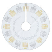 ハヌカエレガントモダン金ゴールド銀色 ブラッシュドポリエステルツリースカート (正面)