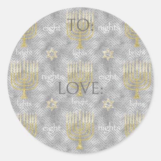 ハヌカエレガントーステッカー(1 1/2"/3") ラウンドシール (正面)