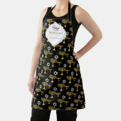 ハヌカエレガントーホリデーパターン金ゴールド エプロン (インサイチュ)