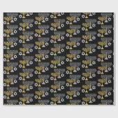 ハヌカエレガントーホリデーパターン金ゴールド ラッピングペーパー (フラット)