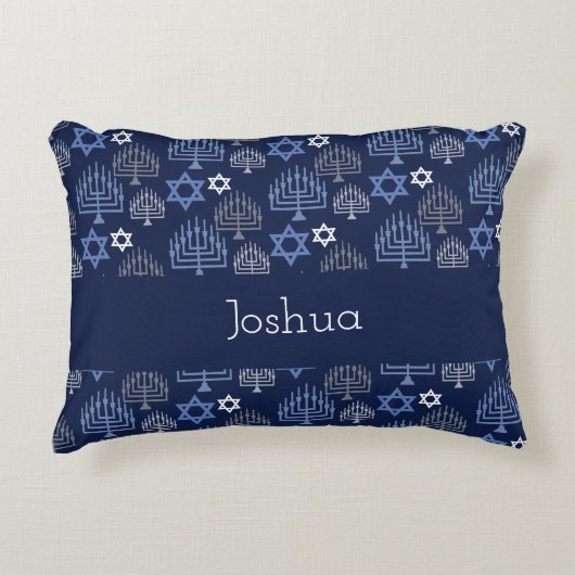 ハヌカエレガントーホリデーパターン アクセントクッション (正面)