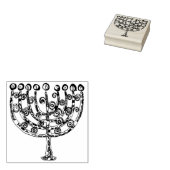 ハヌカエレガントー（ユダヤ教）メノラーキャンドル ラバースタンプ (押印)