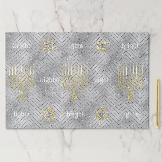 ハヌカエレガント金ゴールドシルバー（ユダヤ教）メノラースターズ ペーパーパッド (インサイチュ)