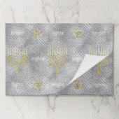 ハヌカエレガント金ゴールドシルバー(ユダヤ教)メノラースターズ ペーパーパッド (折り畳み)