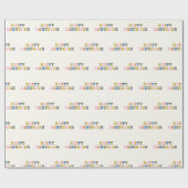 ハヌカカラフルーウェスタンレトロユニークおもしろいホリデイ ラッピングペーパー (フラット)