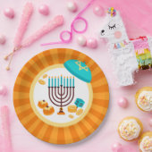 ハヌカカラフルーパーティー ペーパープレート (パーティー)