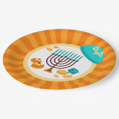 ハヌカカラフルーパーティー ペーパープレート (アングル)