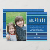 ハヌカストライプのキャンドル シーズンカード (正面/裏面)