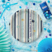 ハヌカストライプーおもしろい ペーパープレート (パーティー)