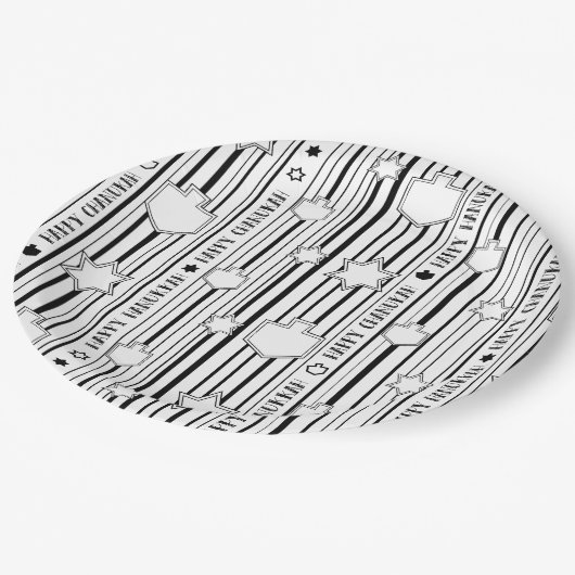 ハヌカストライプーの星とドレイデス ペーパープレート (アングル)