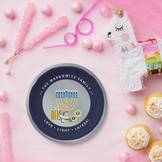 ハヌカハヌカー（ユダヤ教の祭り）パーソナライズされた（ユダヤ教）メノラードレイドル  ペーパープレート (パーティー)