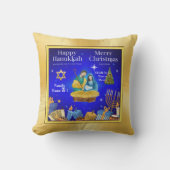 ハヌカパーソナライズされたーのクリスマスデコール枕 クッション (正面)