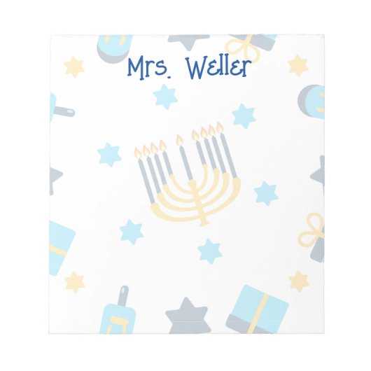 ハヌカパーソナライズされたーをテーマにした ノートパッド (正面)