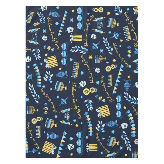 ハヌカパーソナライズされたーパーティー(ユダヤ教)メノラードレデル テーブルクロス (正面)