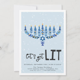 ハヌカパーティーの招待状 Let's Get Lit