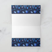 ハヌカパーティー美しい青い装飾 カード (内部)