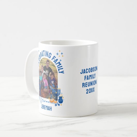 ハヌカファミリー懇親会名前をカスタムする コーヒーマグカップ (正面左)