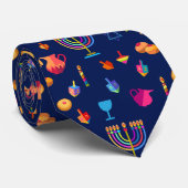 ハヌカフェスティバルパーティートレンディーブルードールパターン ネクタイ (ロール)