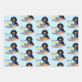 ハヌカブラックアンドタンカバリエキングチャールズスパニ ラッピングペーパーシート (正面2)