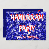 ハヌカブルーパーティの招待状 招待状 (正面/裏面)