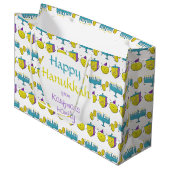 ハヌカモダンに名おもしろい前を付けカスタムる ラージペーパーバッグ (正面アングル)