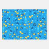 ハヌカモダンカラフルー ラッピングペーパーシート (正面3)