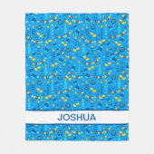 ハヌカモダンブルーパーソナライズされた フリースブランケット (正面)