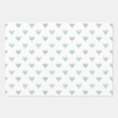 ハヌカモダンラッピング紙 – ネイビー ラッピングペーパーシート (正面)