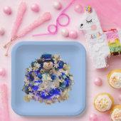 ハヌカモダンースターオブデイヴィッド雪だるまリース ペーパープレート (パーティー)