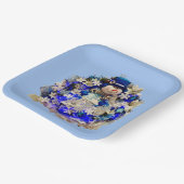 ハヌカモダンースターオブデイヴィッド雪だるまリース ペーパープレート (傾斜あり)