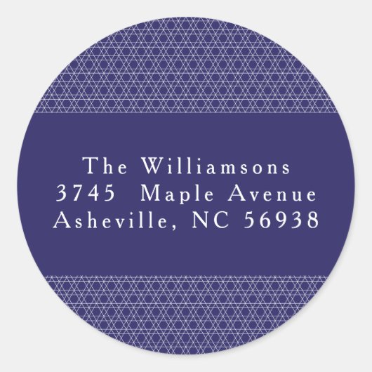 ハヌカモダンースターラインズブルー差出人住所 ラウンドシール (正面)