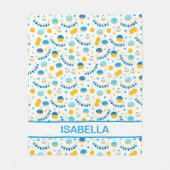 ハヌカモダンーパーソナライズされたフリースブランケット フリースブランケット (正面)