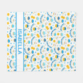 ハヌカモダンーパーソナライズされたフリースブランケット フリースブランケット (正面(横))