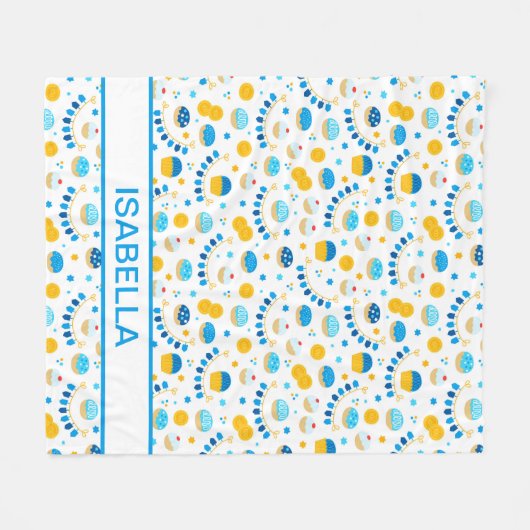 ハヌカモダンーパーソナライズされたフリースブランケット フリースブランケット (正面(横))