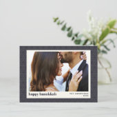 ハヌカモダンー星パターンネイビーブルーTwo写真 シーズンカード (スタンド正面)