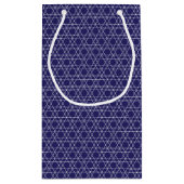 ハヌカモダンー星ラインズエレガントブルーカスタム スモールペーパーバッグ (裏面)