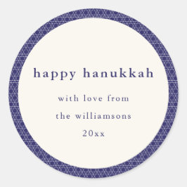 ハヌカモダンー星ラインズエレガントブルーカスタム ラウンドシール