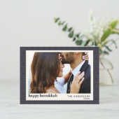 ハヌカモダンー星模様ダークブルーのフォトカード シーズンカード (スタンド正面)