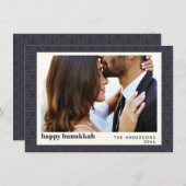 ハヌカモダンー星模様ダークブルーのフォトカード シーズンカード (正面/裏面)