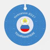 ハヌカロシアのエンジェル国旗の年 メタルオーナメント (裏面)