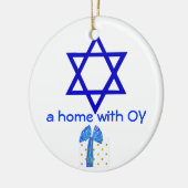 ハヌカーおよびクリスマスの休日 セラミックオーナメント (左)