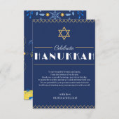 ハヌカーお祝いに参加！」 サンキューカード (正面/裏面)