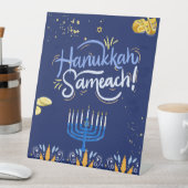 ハヌカーお祝いに参加!」 台座サイン (インサイチュ)