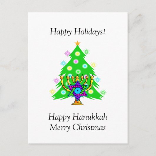 ハヌカーとクリスマストゥーズホリデーカード シーズンポストカード (正面)