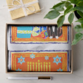 ハヌカーと2匹の猫，（ユダヤ教）メノラー，ドレイドル，休日C 薄葉紙 (ギフト)