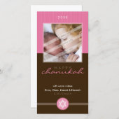 ハヌカーのかわいらしいフォトカード:: stripedstitch 3P シーズンカード (正面/裏面)