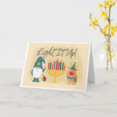 ハヌカーのカードを点灯 カード (黄色い花)